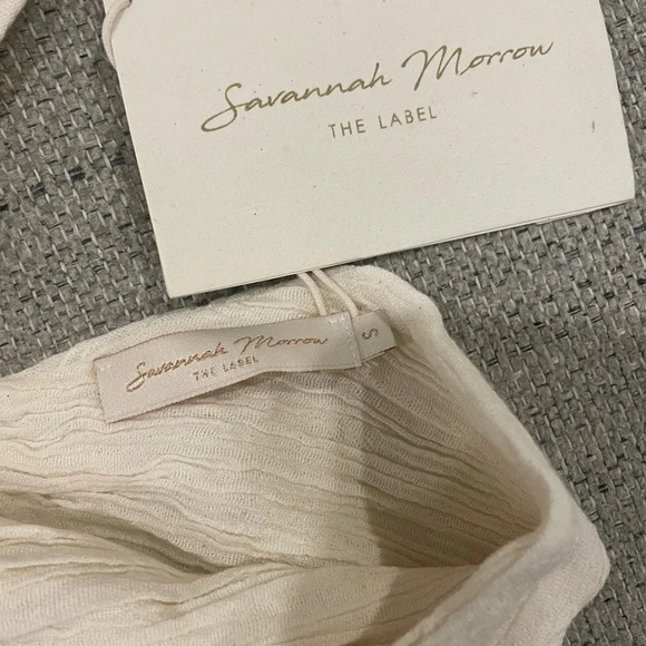 Savannah Morrow Summer Top in Cream Bandeau Crop Top NWT Small - Picture 13 of 13